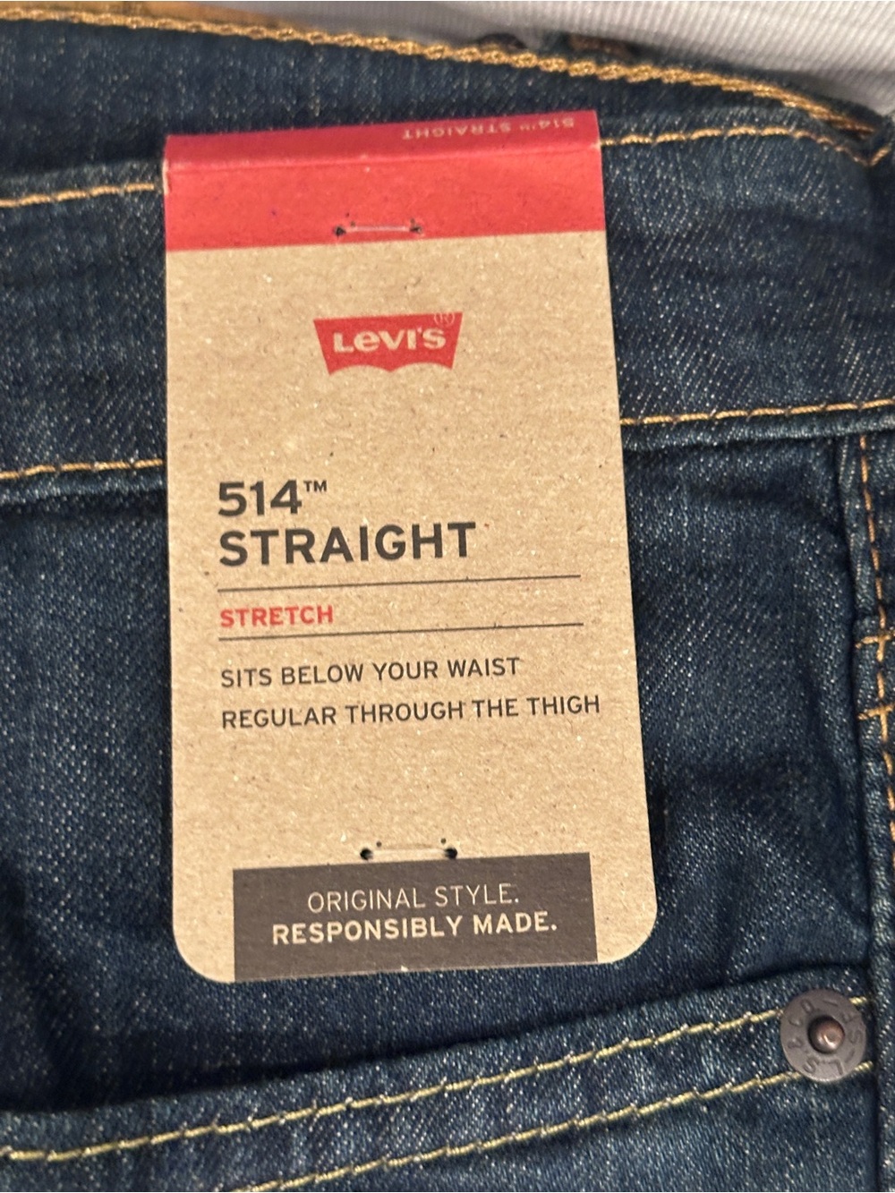 Levi's Denim Straight Jeans in Mid Blue Wash - Picture 4 of 8